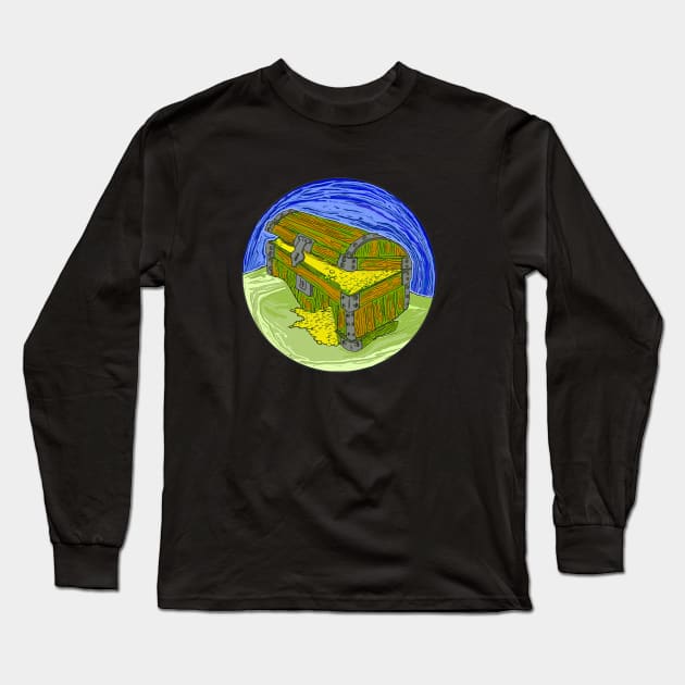 Sunken Treasure Chest 3 Long Sleeve T-Shirt by saitken